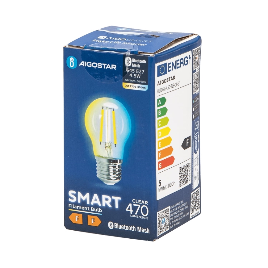 Lampadina LED dimmerabile FILAMENT MESH Smart G45 E27/4,5W/230V 2700-6500K - Aigostar