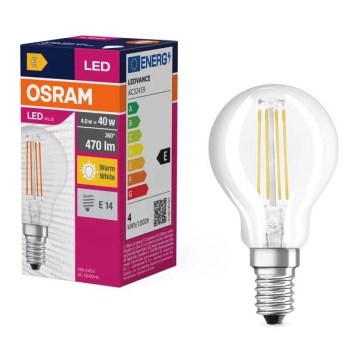 Lampadina LED FILAMENT P40 E14/4W/230V 2700K - Osram