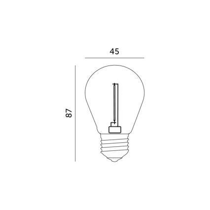 Lampadina LED FILAMENT ST45 E27/1W/230V 2700K