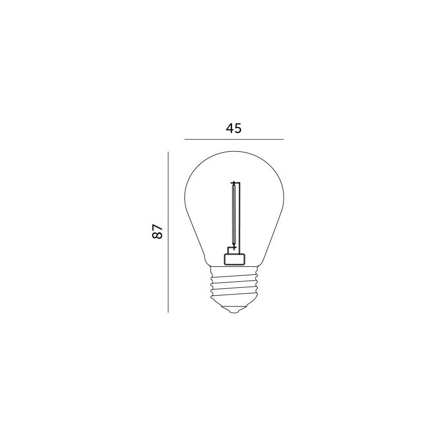 Lampadina LED FILAMENT ST45 E27/1W/230V 2700K
