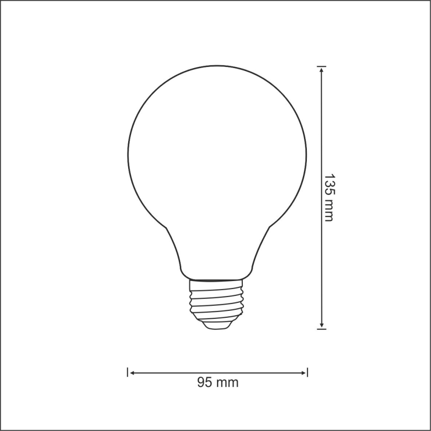 Lampadina LED FILAMENT VINTAGE G95 E27/4W/230V 2000K