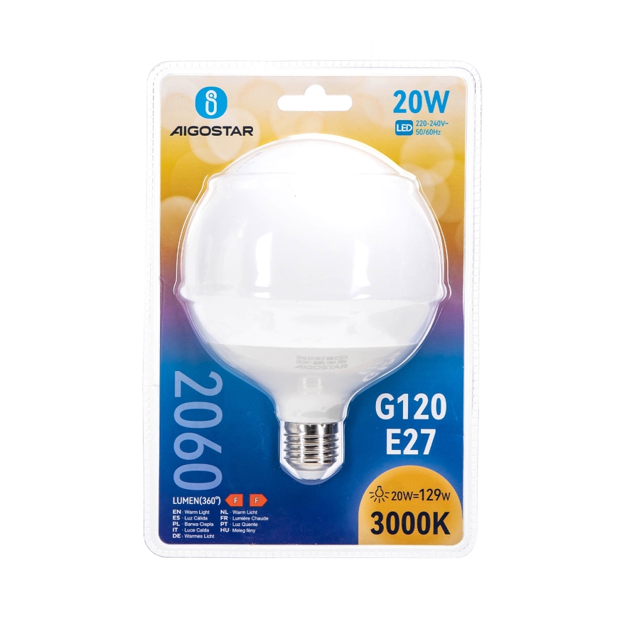 Lampadina LED G120 E27/20W/230V 3000K - Aigostar