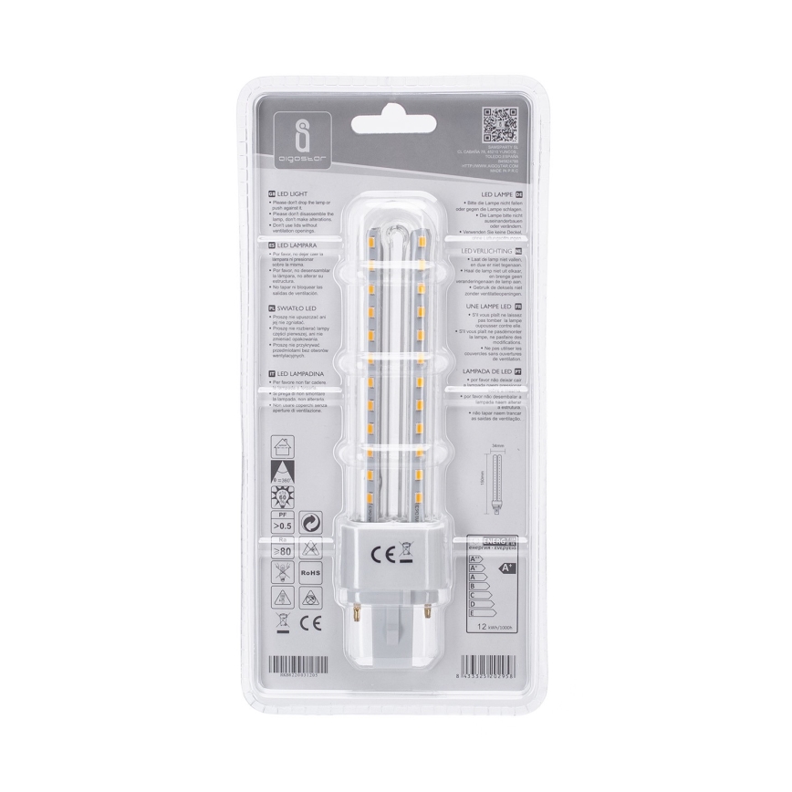 Lampadina LED G24D-3/12W/230V 3000K - Aigostar