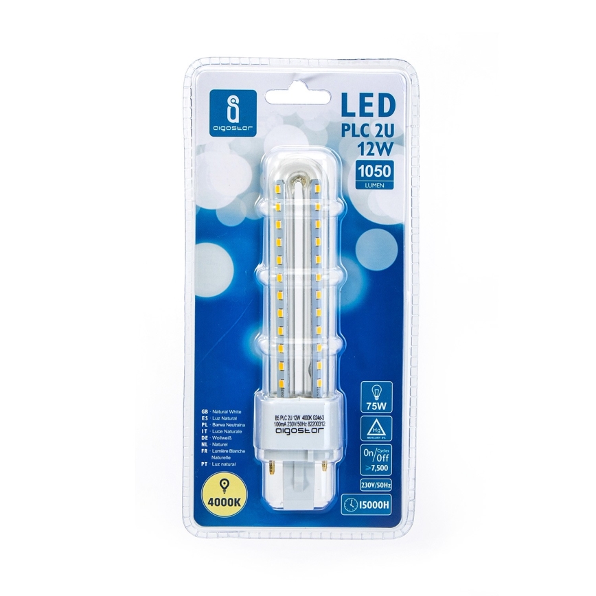 Lampadina LED G24D-3/12W/230V 4000K - Aigostar