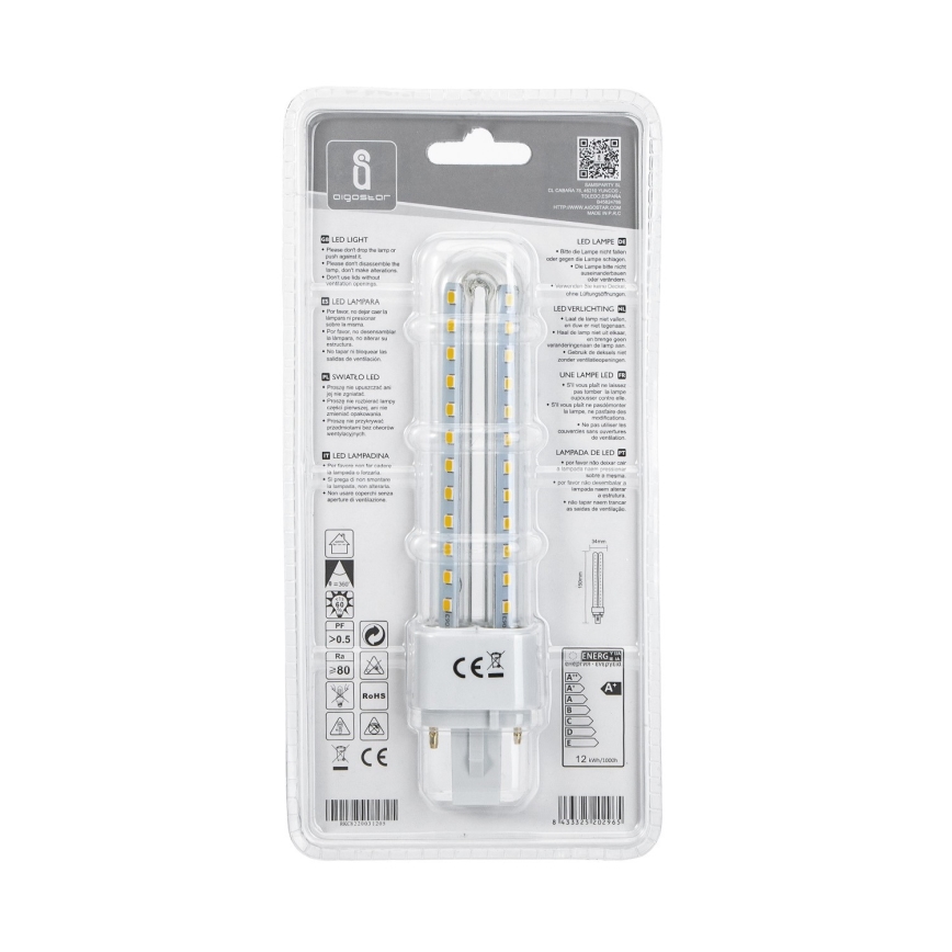 Lampadina LED G24D-3/12W/230V 4000K - Aigostar