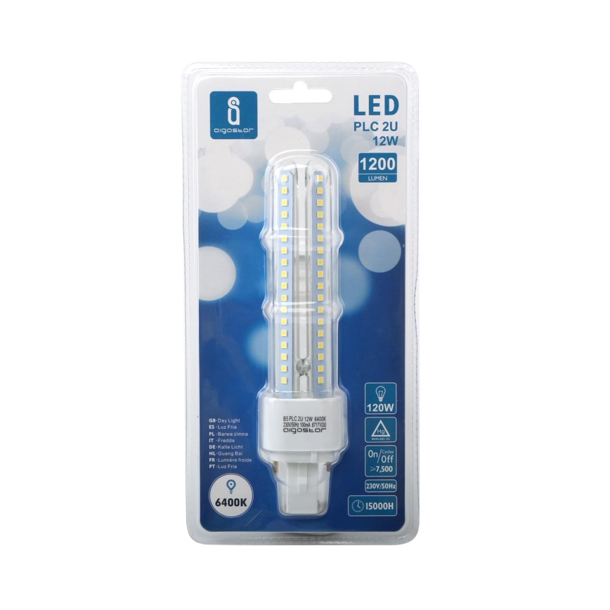 Lampadina LED G24D-3/12W/230V 6500K - Aigostar