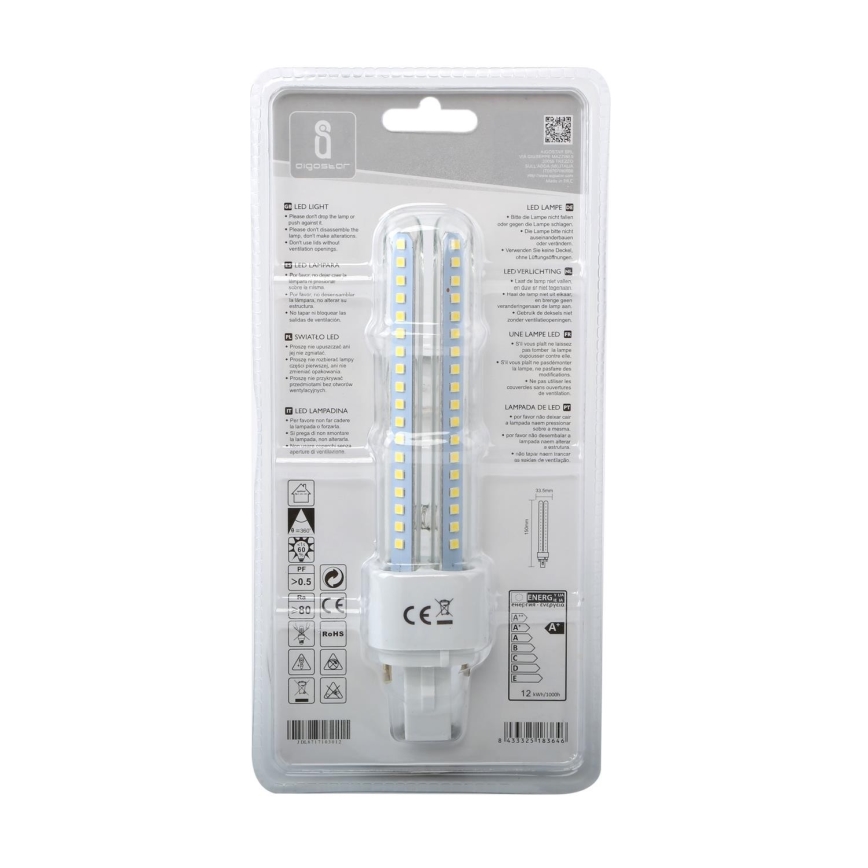 Lampadina LED G24D-3/12W/230V 6500K - Aigostar