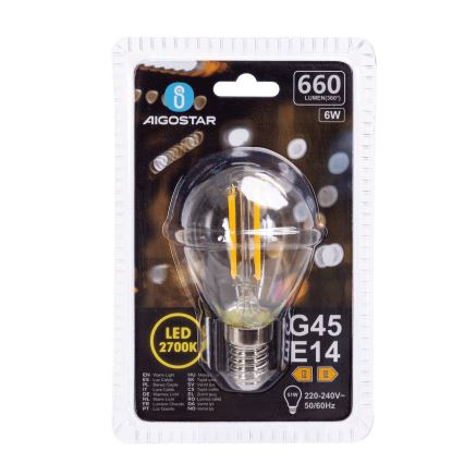 Lampadina LED G45 E14/6W/230V 2700K - Aigostar
