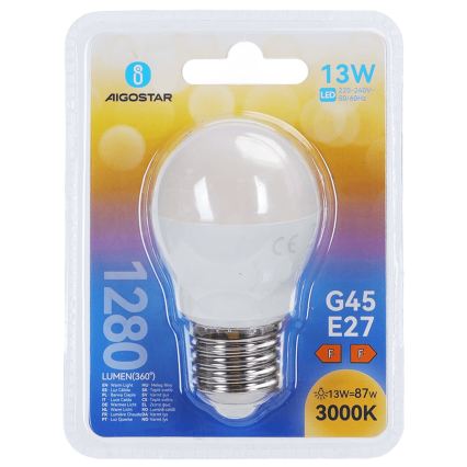 Lampadina LED G45 E27/13W/230V 3000K - Aigostar