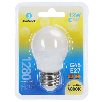 Lampadina LED G45 E27/13W/230V 4000K - Aigostar