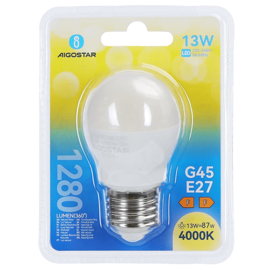 Lampadina LED G45 E27/13W/230V 4000K - Aigostar