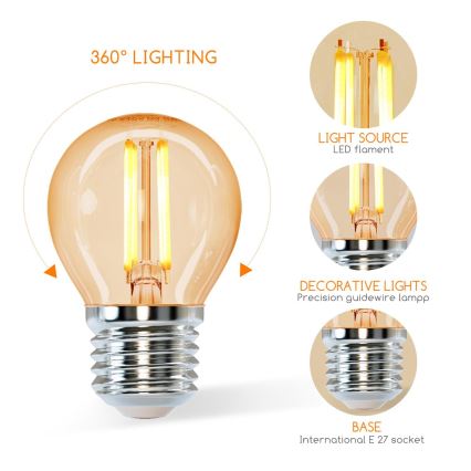 Lampadina LED G45 E27/6W/230V 2200K - Aigostar
