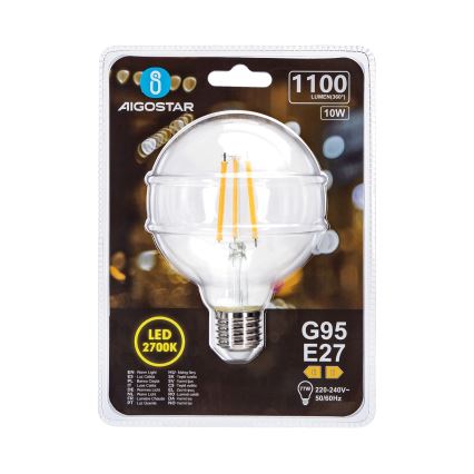 Lampadina LED G95 E27/10W/230V 2700K - Aigostar