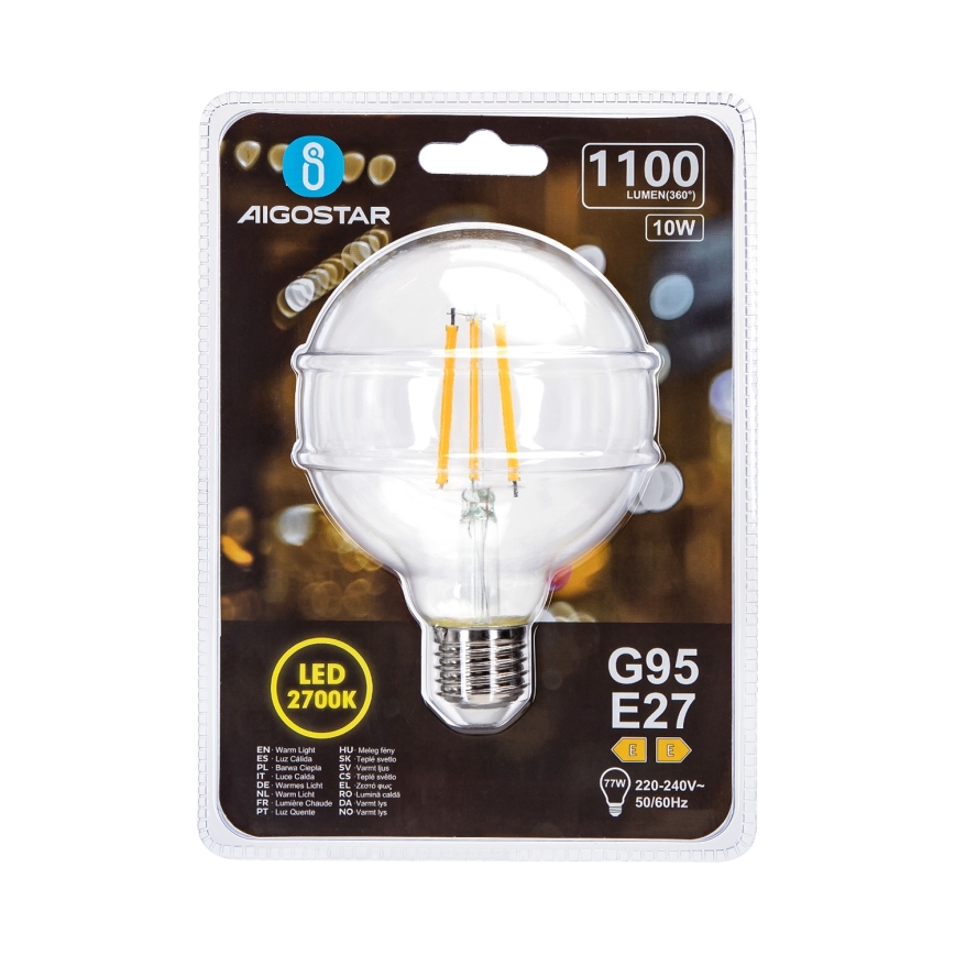 Lampadina LED G95 E27/10W/230V 2700K - Aigostar