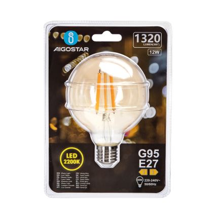 Lampadina LED G95 E27/12W/230V 2200K - Aigostar