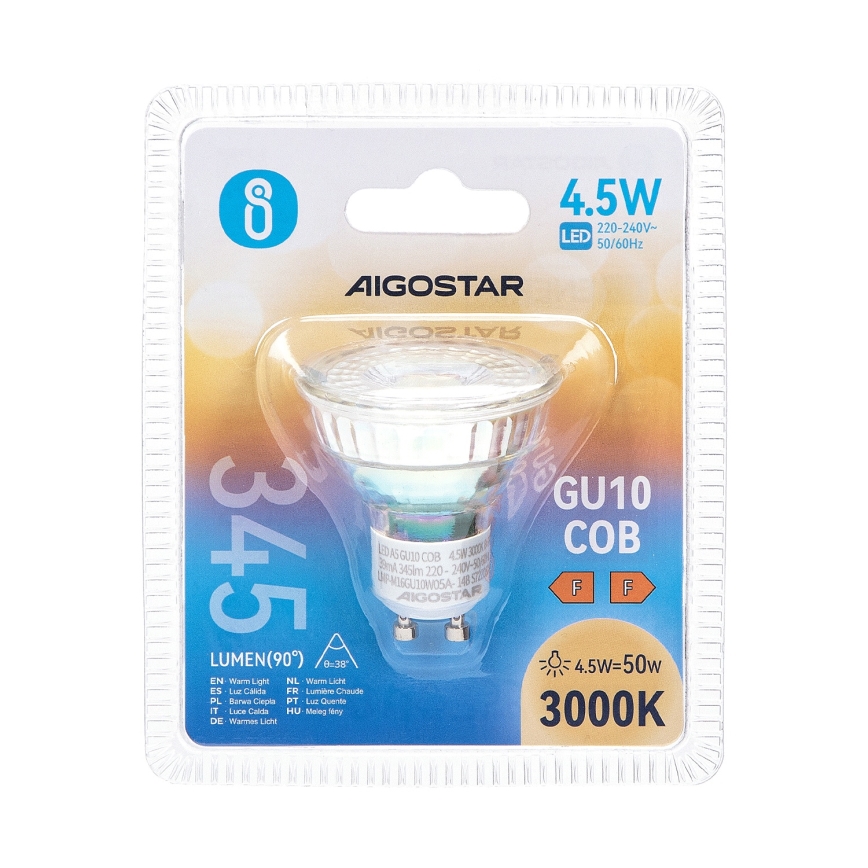 Lampadina LED GU10/4,5W/230V 3000K - Aigostar