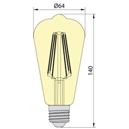 Lampadina LED LEDSTAR AMBER ST64 E27/10W/230V 2200K