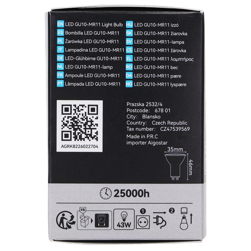 Lampadina LED MR11 GU10/4W/230V 3000K 60° - BRILAGI