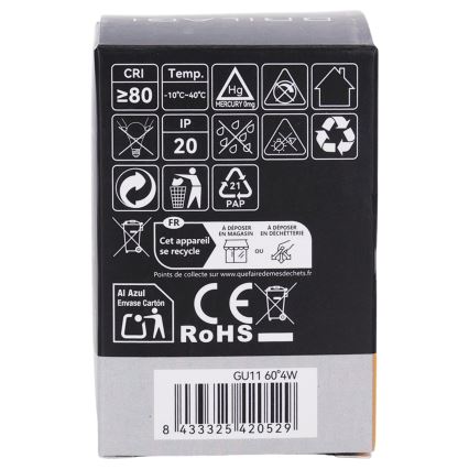 Lampadina LED MR11 GU10/4W/230V 3000K 60° nera - BRILAGI