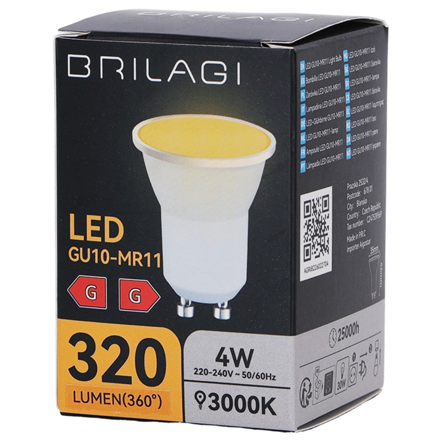 Lampadina LED MR11 GU10/4W/230V 3000K - BRILAGI
