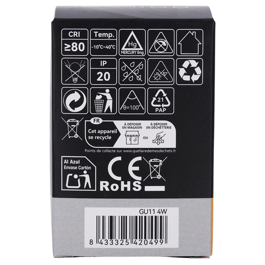 Lampadina LED MR11 GU10/4W/230V 3000K - BRILAGI