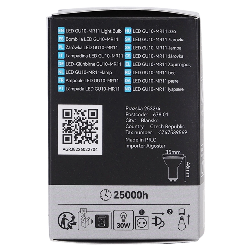 Lampadina LED MR11 GU10/4W/230V 3000K nera - BRILAGI
