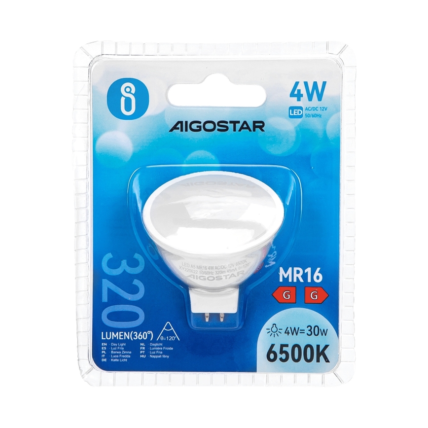 Lampadina LED MR16 GU5,3/4W/12V 6500K - Aigostar