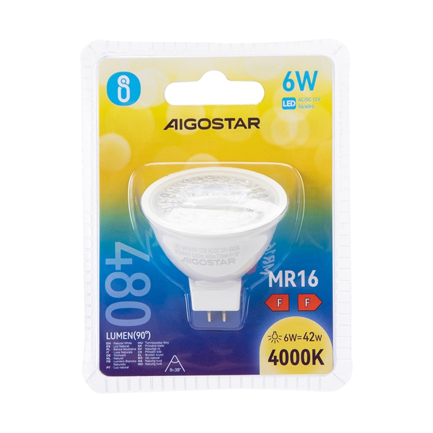 Lampadina LED MR16 GU5,3/6W/12V 4000K - Aigostar