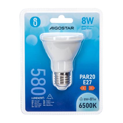Lampadina LED PAR20 E27/8W/230V 6500K - Aigostar
