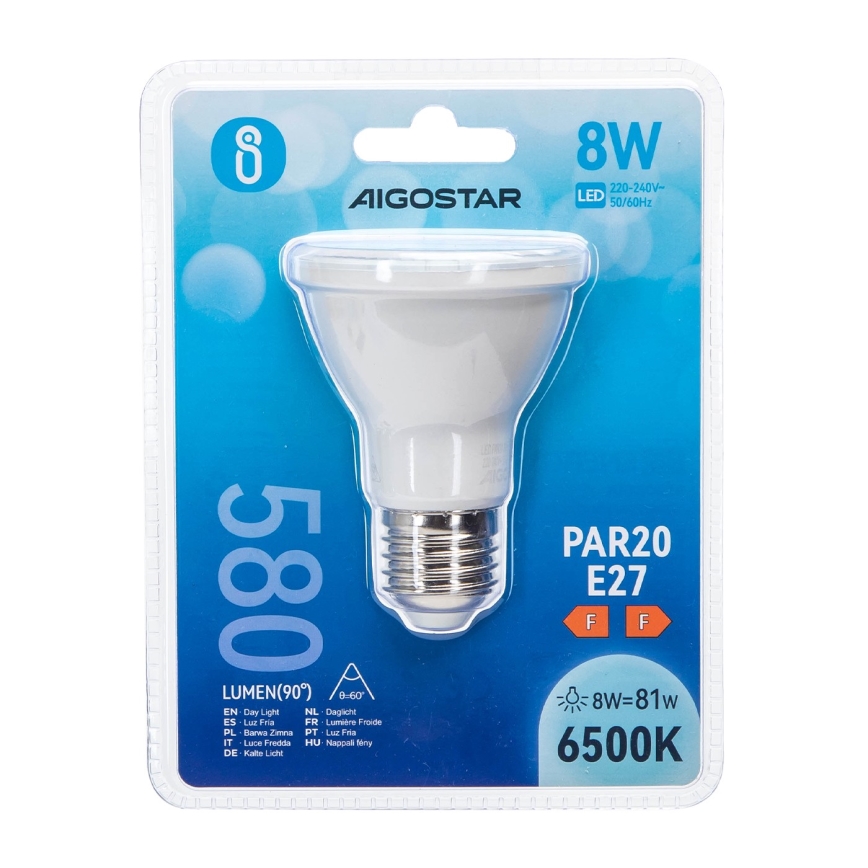Lampadina LED PAR20 E27/8W/230V 6500K - Aigostar