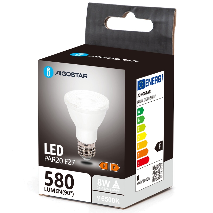 Lampadina LED PAR20 E27/8W/230V 6500K - Aigostar