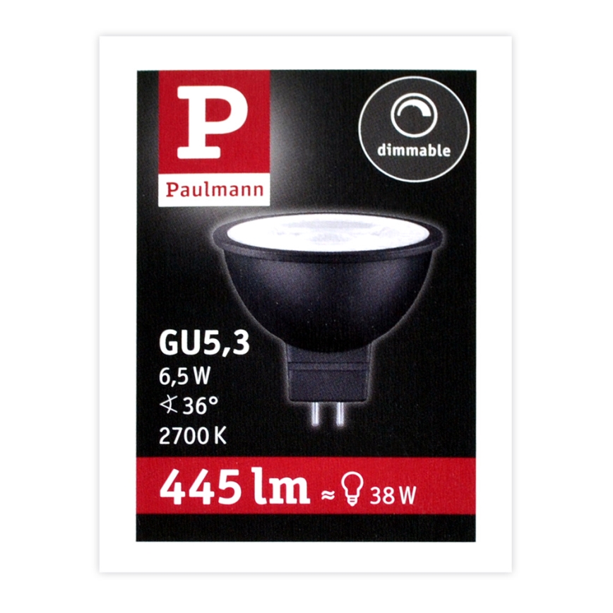 Lampadina LED per riflettore dimmerabile GU5,3/6,5W/12V 2700K - Paulmann 28757