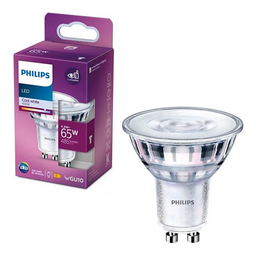 Lampadina LED Philips PAR16 GU10/4,9W/230V 4000K