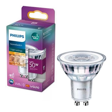 Lampadina LED Philips SCENE SWITCH PAR16 GU10/4,8W/230V 2200/2500/2700K con commutazione a 3 livelli