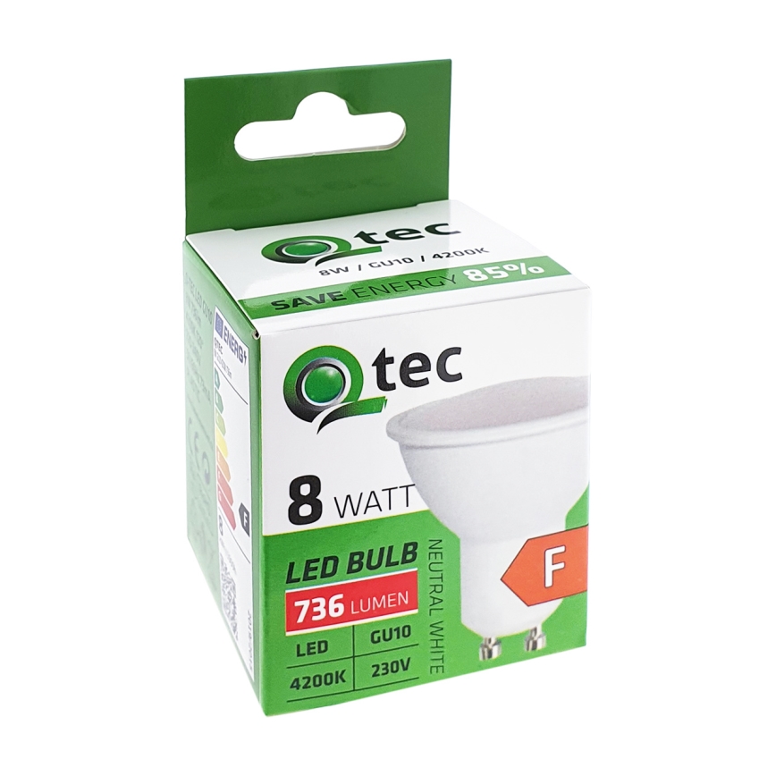 Lampadina LED Qtec GU10/8W/230V 4200K