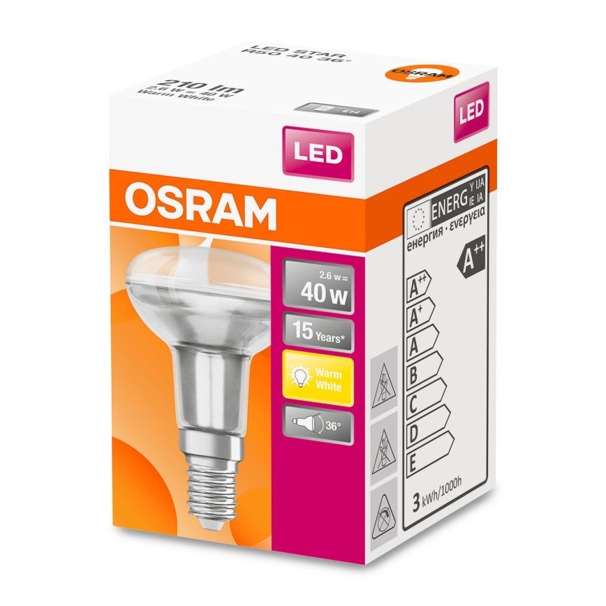 Lampadina LED R50 E14/2,6W/230V 2700K - Osram