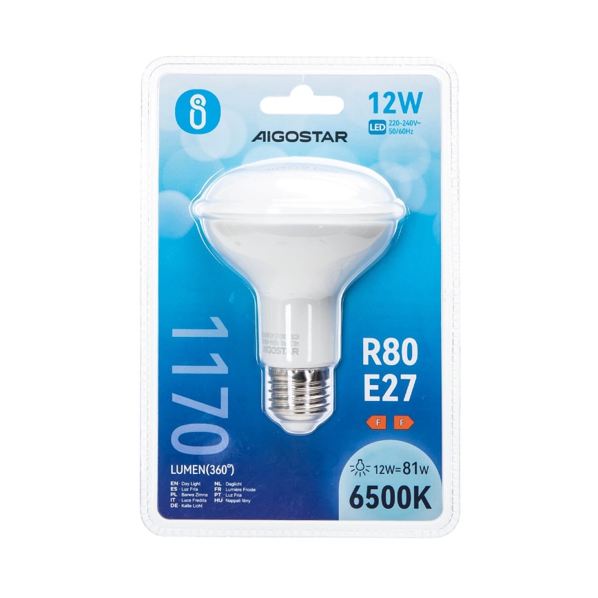 Lampadina LED R80 E27/12W/230V 6500K - Aigostar