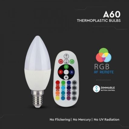 Lampadina LED RGB dimmerabile E14/3,5W/230V 6400K + telecomando
