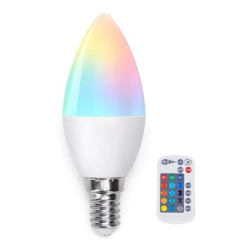 Lampadina LED RGB dimmerabile E14/4,8W/230V 3000K + telecomando - Aigostar