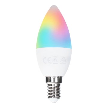 Lampadina LED RGBW C37 E14/4,8W/230V 3000K + con telecomando - Aigostar