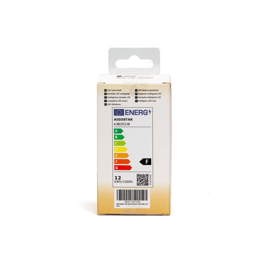 Lampadina LED RGBW dimmerabile A60 E27/12W/230V 2700-6500K Wi-Fi - Aigostar