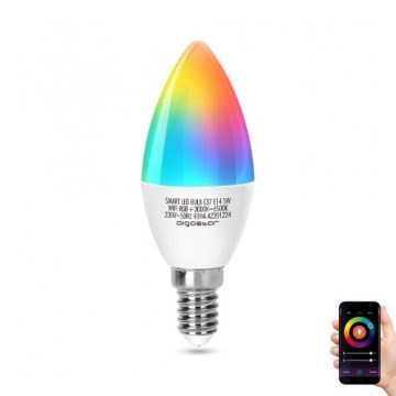 Lampadina LED RGBW dimmerabile C37 E14/5W/230V 3000-6500K Wi-Fi - Aigostar