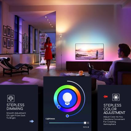Lampadina LED RGBW dimmerabile C37 E14/5W/230V 3000-6500K Wi-Fi - Aigostar