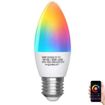 Lampadina LED RGBW dimmerabile C37 E27/5W/230V 3000-6500K Wi-Fi - Aigostar