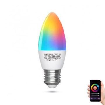 Lampadina LED RGBW dimmerabile C37 E27/7W/230V 3000-6500K Wi-Fi - Aigostar