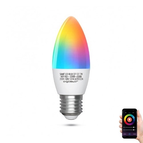 Lampadina LED RGBW dimmerabile C37 E27/7W/230V 3000-6500K Wi-Fi - Aigostar