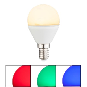 Lampadina LED RGBW dimmerabile E14/4,9W/230V 2700K + telecomando - Globo