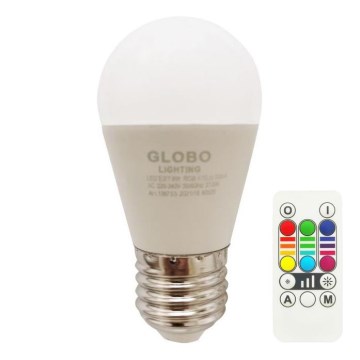 Lampadina LED RGBW dimmerabile E27/6W/230V 3000K + telecomando - Globo