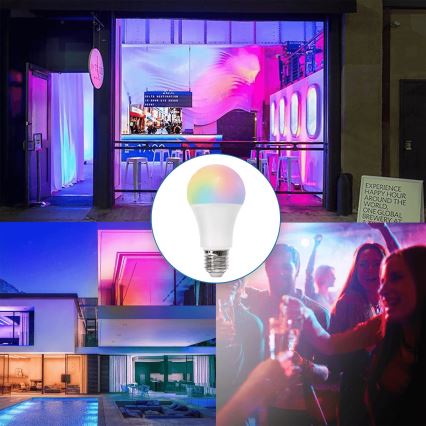 Lampadina LED RGBW dimmerabile E27/8W/230V 3000K + telecomando - Aigostar