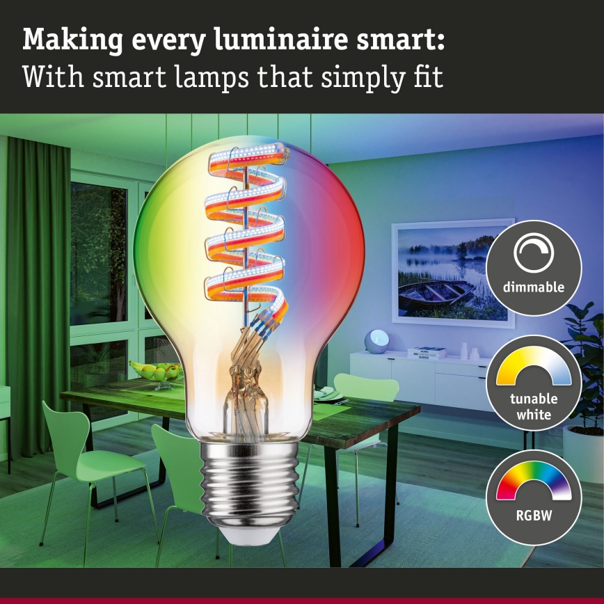 Lampadina LED RGBW dimmerabile FILAMENT E27/6,3W/230V 2200-6500K - Paulmann 29156
